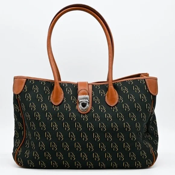 RARE Vintage Like new DOONEY & BOURKE Canvas Monogram ahoulder Bag